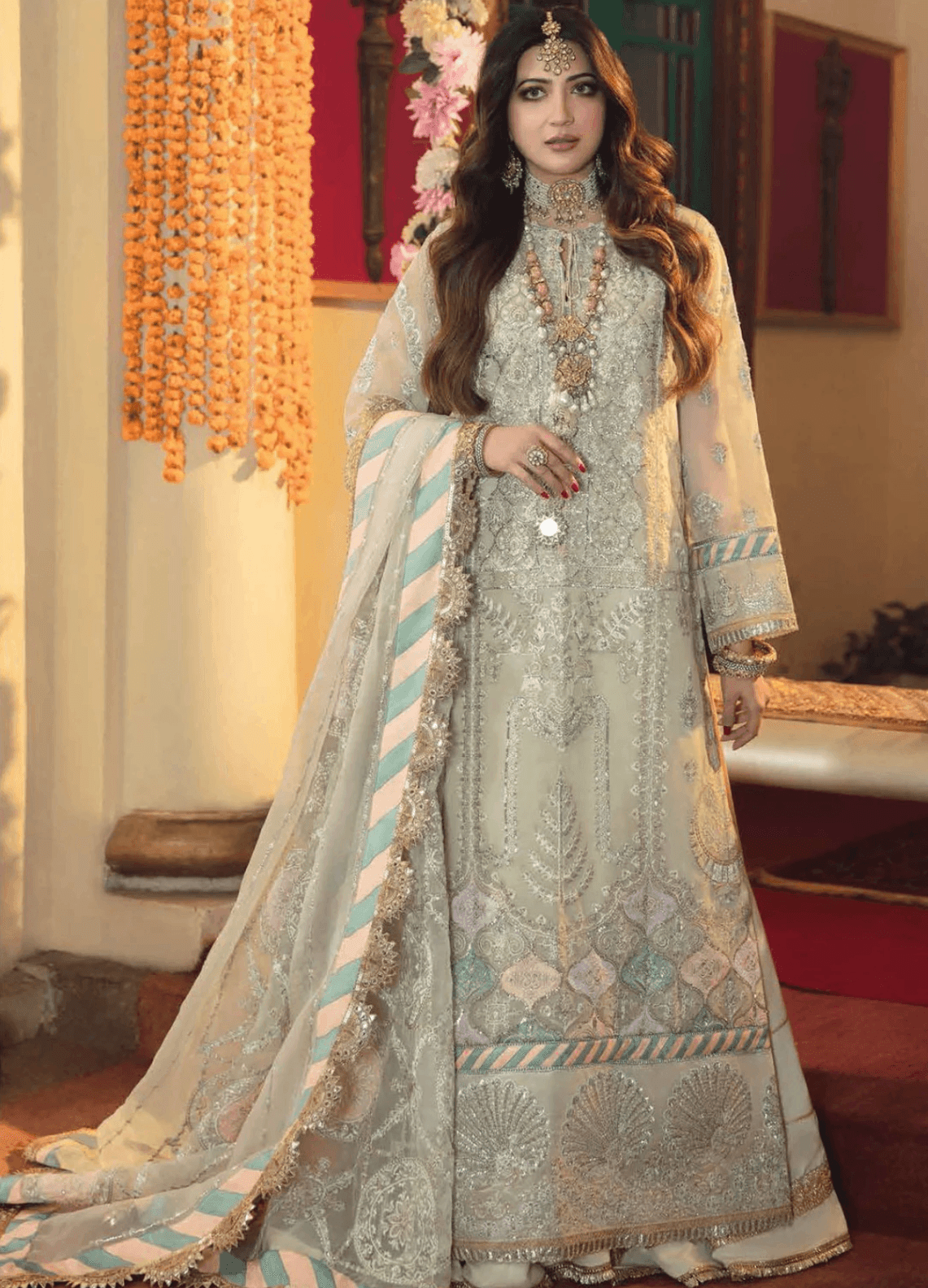 IRHA Embroidered Organza Suit Unstitched 3 Piece GL22SJ Jasmine - Luxury Collection — view 1