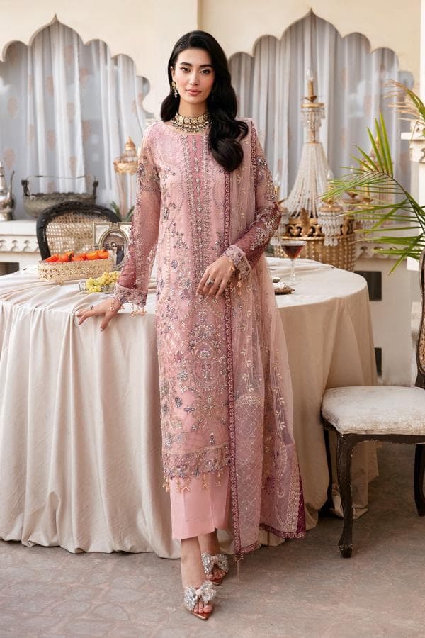 Irha Luxury Wedding Handmade Embroidered Net 3 Piece Suit